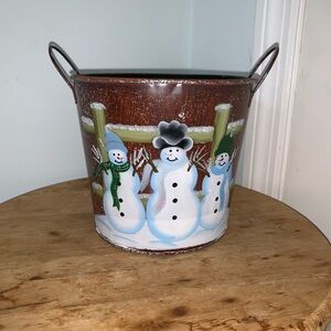 Festive Snowman Holiday Bucket